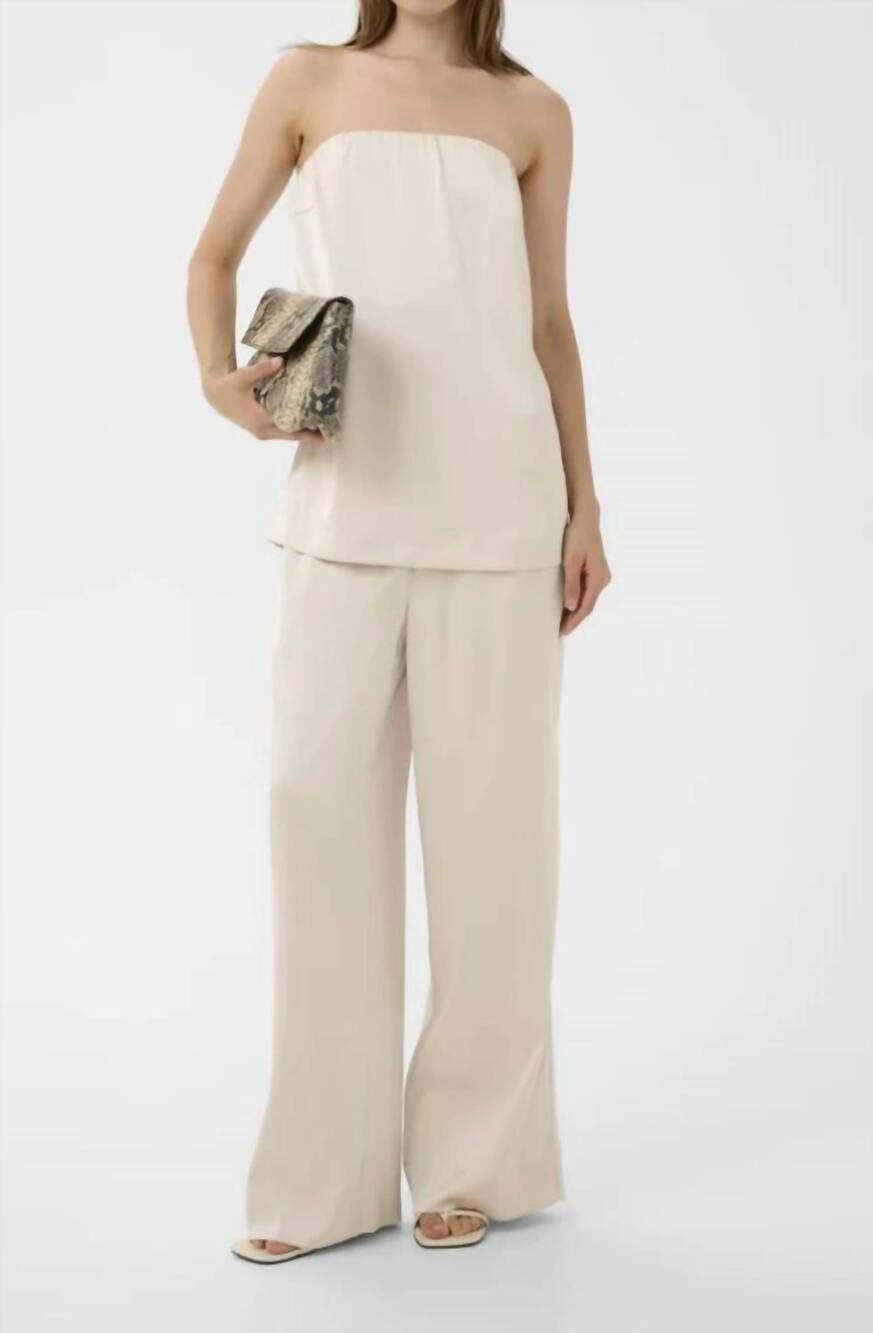 NEW GESTUZ sonya wide leg pants in birch